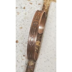 Vintage Solid "Copper Bell" Trading Post Arrow Cuff Bracelet